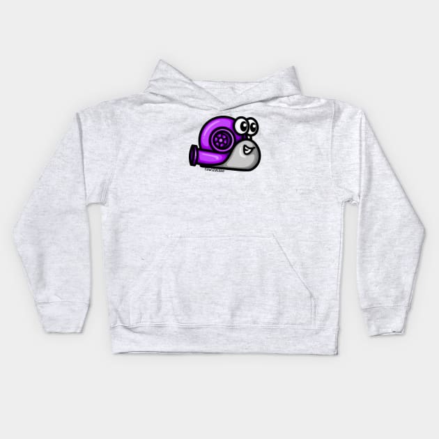 Turbo Snail (Version 1) - Purple / Gray Kids Hoodie by hoddynoddy